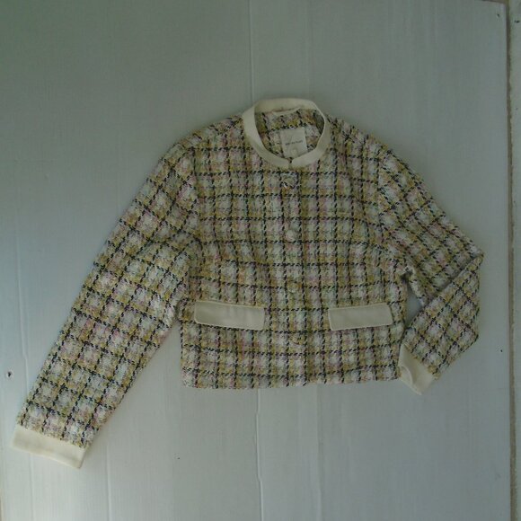 Avec Les Filles Womens Tweed Skorts Suit Size XL Beige - Picture 4 of 6